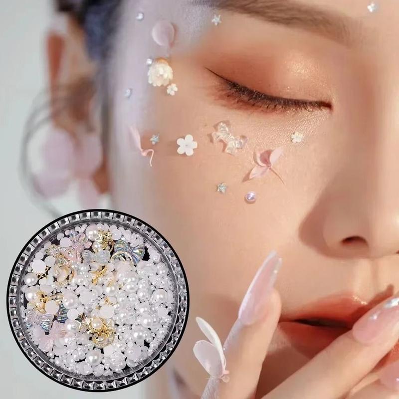 Product Introduction of Hot Butterfly Flower Face Makeup Patches Glitter Sequin Charm Adhesive Rhinestone Eye Face Women Girls 9