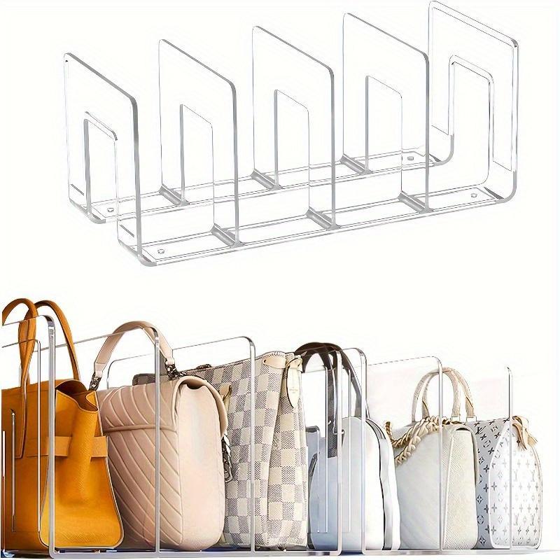 Transparent Handbag Storage Rack, 2 Counts/set 4 Compartment Handbag Organizer, Durable Bag Storage Rack for Closet, Home Organizer for Bedroom 3
