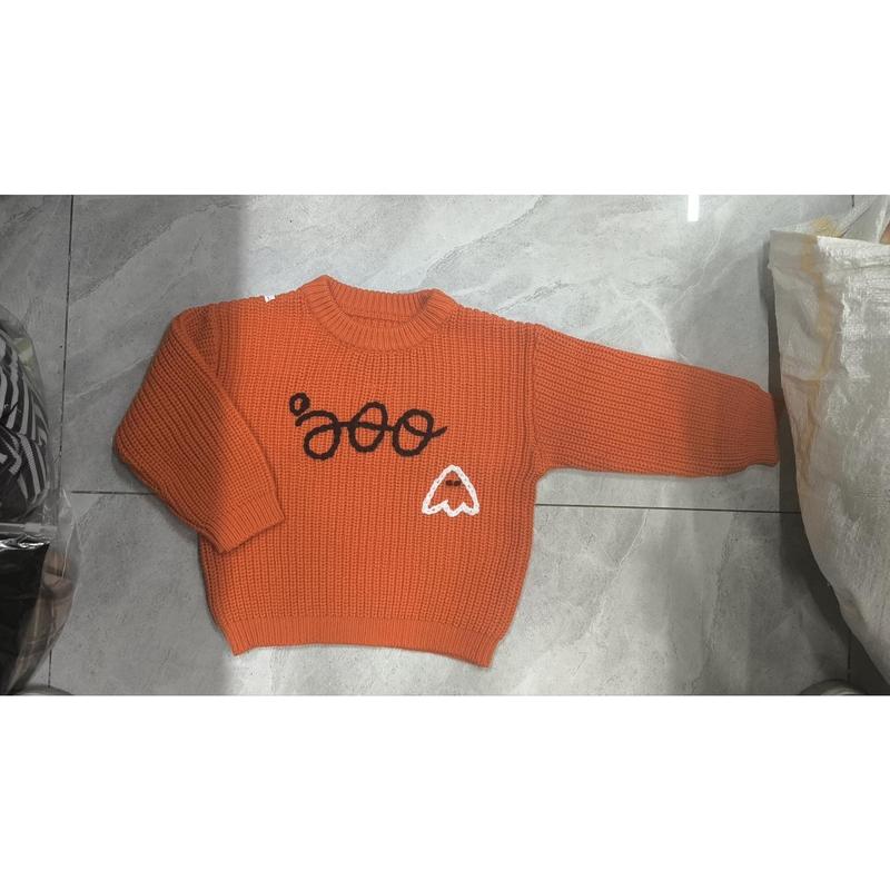Product Introduction of Toddler Girls Boys Sweater Halloween Clothes Pumpkin Embroidery Crew Neck Long Sleeve Kids Pullovers Fall Tops 35
