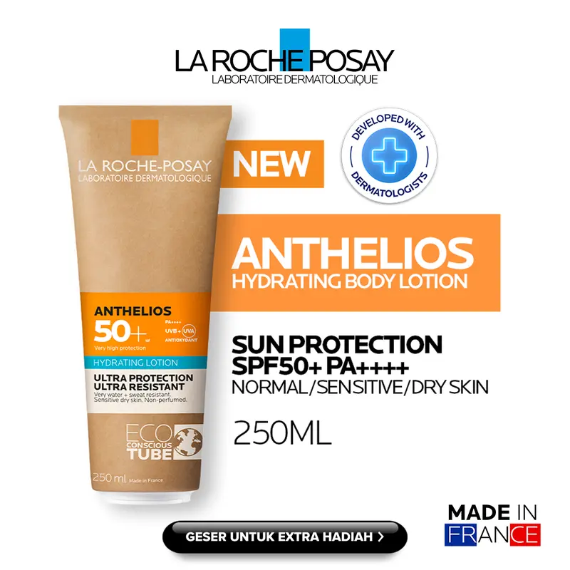 La Roche Posay Anthelios Hydrating Body Sunscreen SPF 50+ PA+++ - Sunblock Badan Aman Untuk Kulit Wajah Sensitif / Kering 0