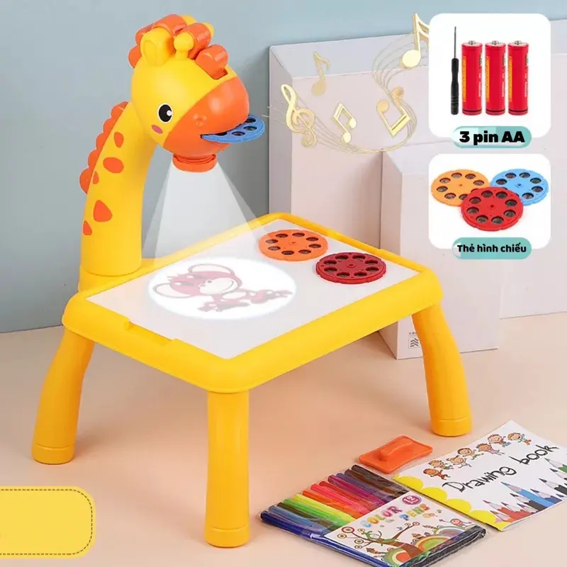 Bộ đồ chơi bảng vẽ thông minh TABY Toys với đèn hưu chiếu sáng cho bé - Đồ Chơi 0