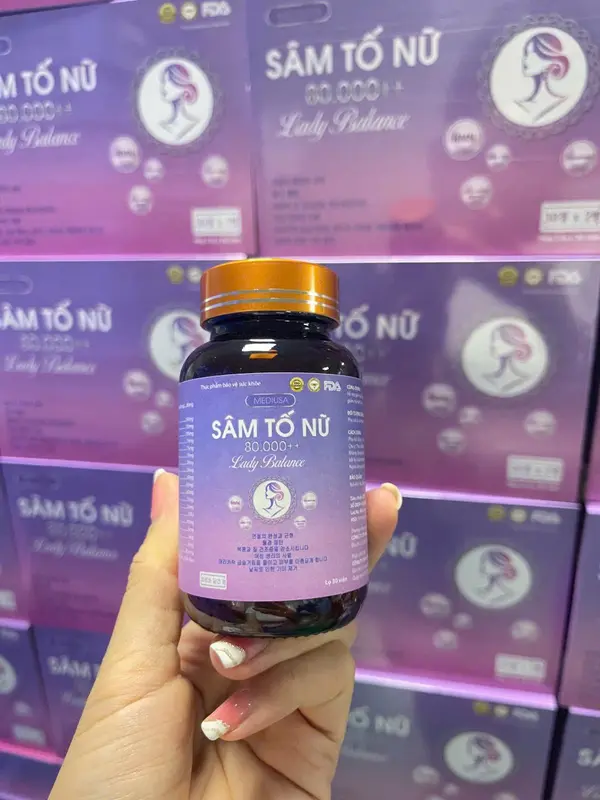 (Mẫu Mới) Combo Viên Uống Sâm Tố Nữ 80.000 - 1 Hộp 2 Lọ Tổng 60 Viên + 2 Hộp Vitamin E Đỏ 1