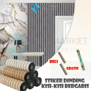 Wallpaper Dinding Motif Kayu Serat Ukuran 2.8m X 60cm/Wallpaper Dinding Minimalis/Wallpaper Dinding Elegan Panel salur