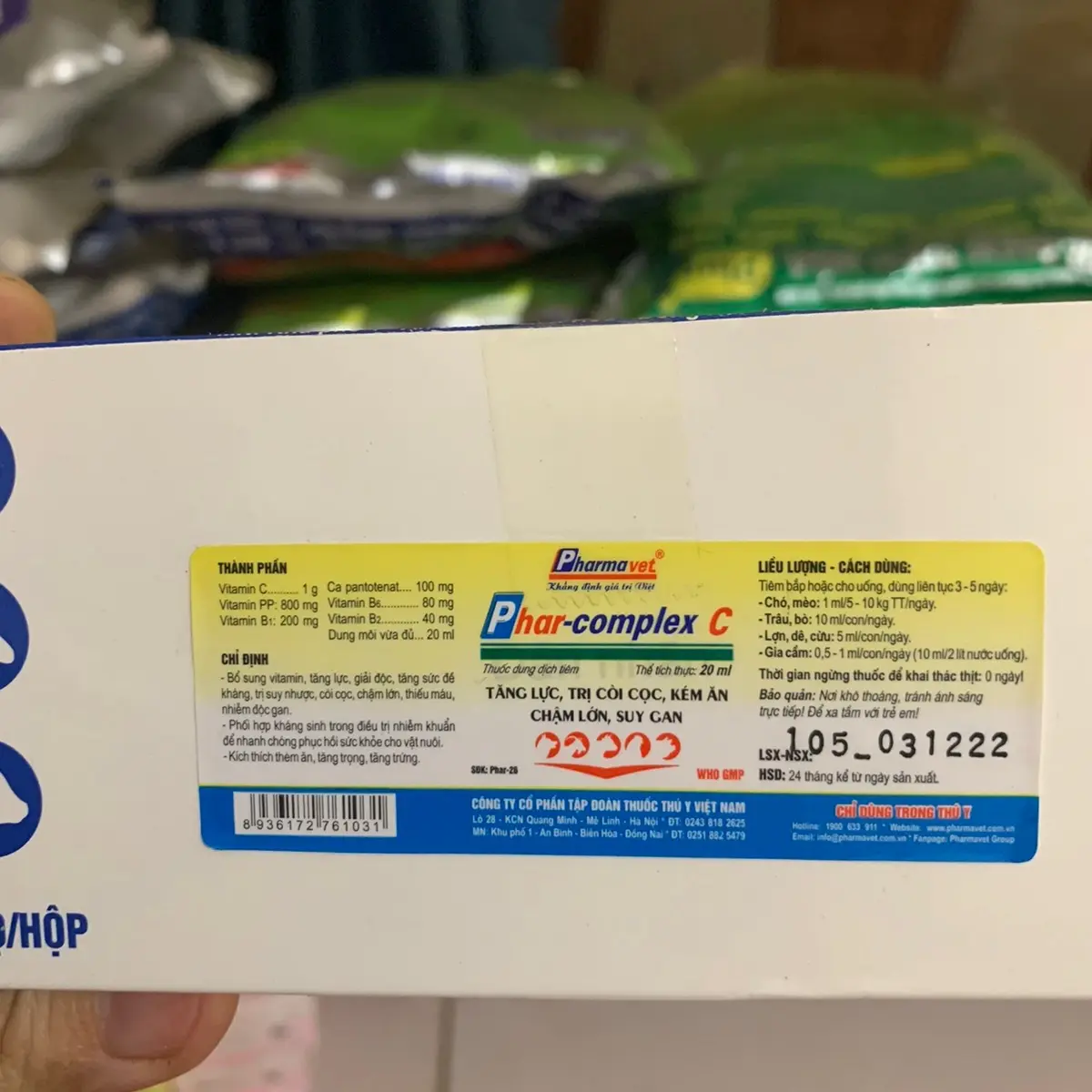 Bcomplex C-thuốc tr.ị còi cọc,kém ăn,chậm lớn,suy gan 20 ml