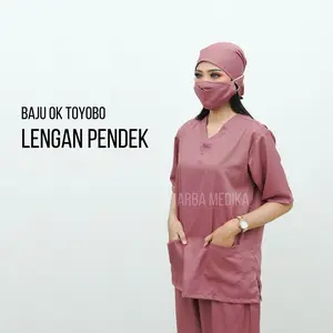 Baju OK OKA Lengan Pendek Celana Panjang One set Perawat Dokter Nakes Bahan Toyobo Unisex seragam klinik