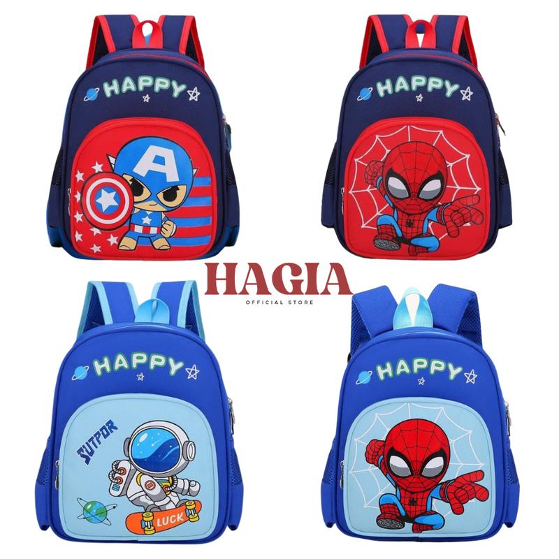 Ba lô mầm non cho bé trai gái, balo mẫu giáo cho trẻ đi học nhà trẻ từ 1 đến 5 tuổi kích thước 25x30x10cm hình siêu nhân công chúa đáng  yêu D33