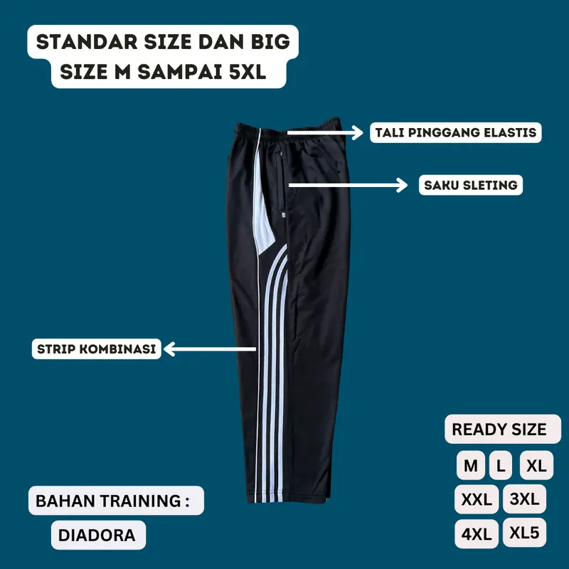 ( UKURAN JUMBO 3XL 4XL 5XL ) CELANA TRENING / TRAINING UKURAN JUMBO PRIA WANITA CELANA OLAHRAGA JUMBO BAWAHAN OLAHRAGA 4