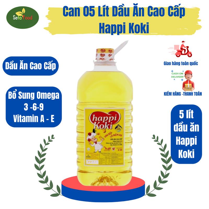 1 can dầu ăn 5l happi koki dầu ăn cao cấp hàng chính hãng công ty