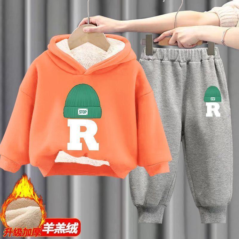 Product Introduction of Bộ Áo Len Lót Lông Cừu Cho Bé Trai Và Trẻ Em, Hai Mảnh, Có Mũ Trùm Đầu, Thích Hợp Cho Bé Và Trẻ Em, Quần Áo Mùa Thu Và Mùa Đông, Thời Trang, Năm 2025 11