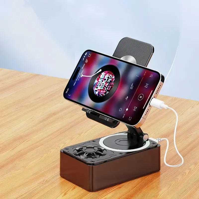 Loa Bluetooth, Giá Đỡ Điện Thoại Di Động 3 Trong 1, Xoay 360 Độ, Gậy Giọng Nói Âm Trầm Bluetooth, Giá Đỡ Điện Thoại Để Bàn Chống Trượt, Phụ Kiện Loa Có Thể Gập Lại Và Tiện Lợi, Có Thể Sạc Lại 2