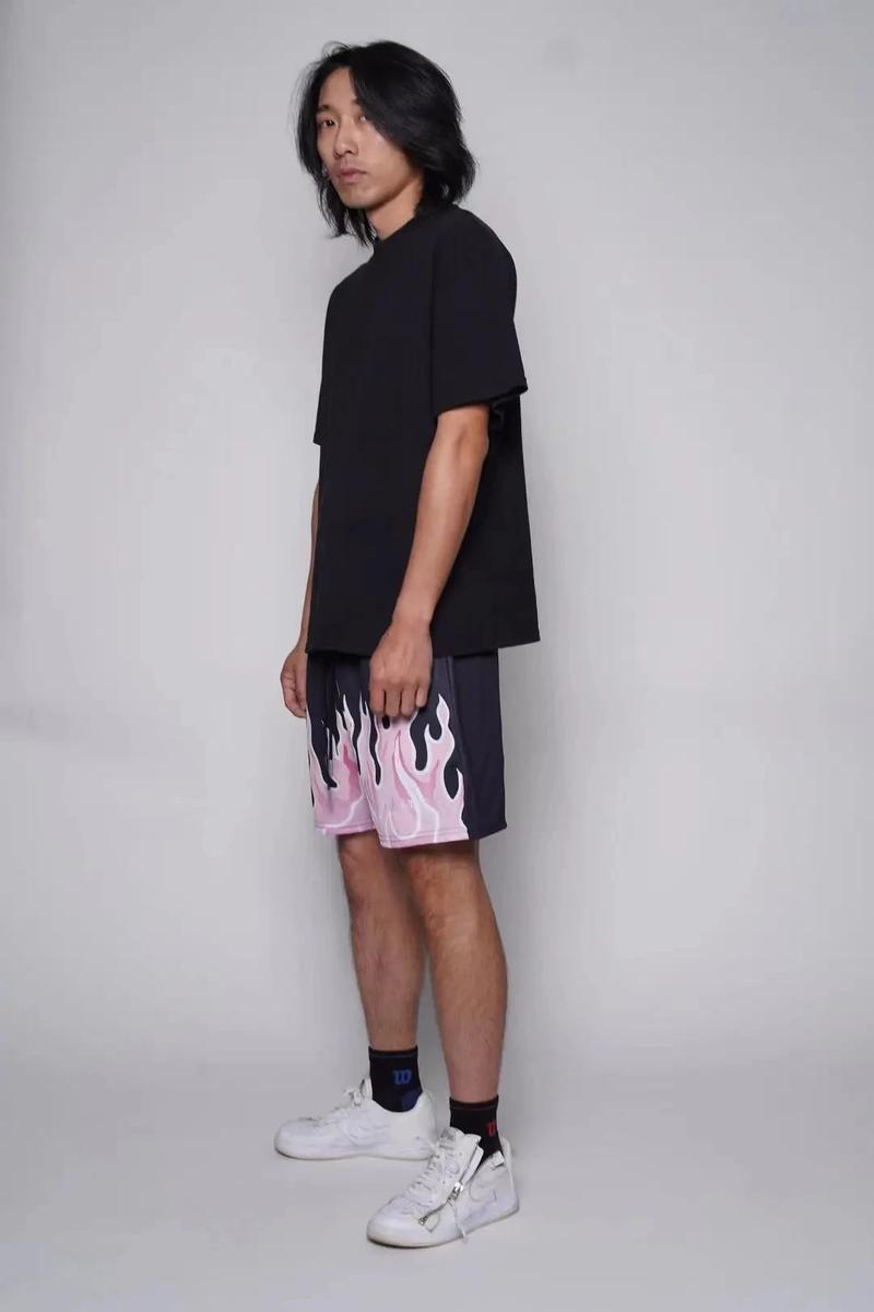 Product Introduction of Kinetic Shorts for Men, Fashion Brand Flame Shorts for Fitness Running Basketball Mesh Quick Dry Casual Summer 3