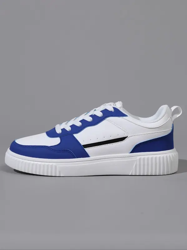 Men's Colorblock Lace Up Low Top Sneakers, Casual Comfortable Breathable Sports Running Shoes, Male All-match Round Toe Shoes for Daily Wear 3