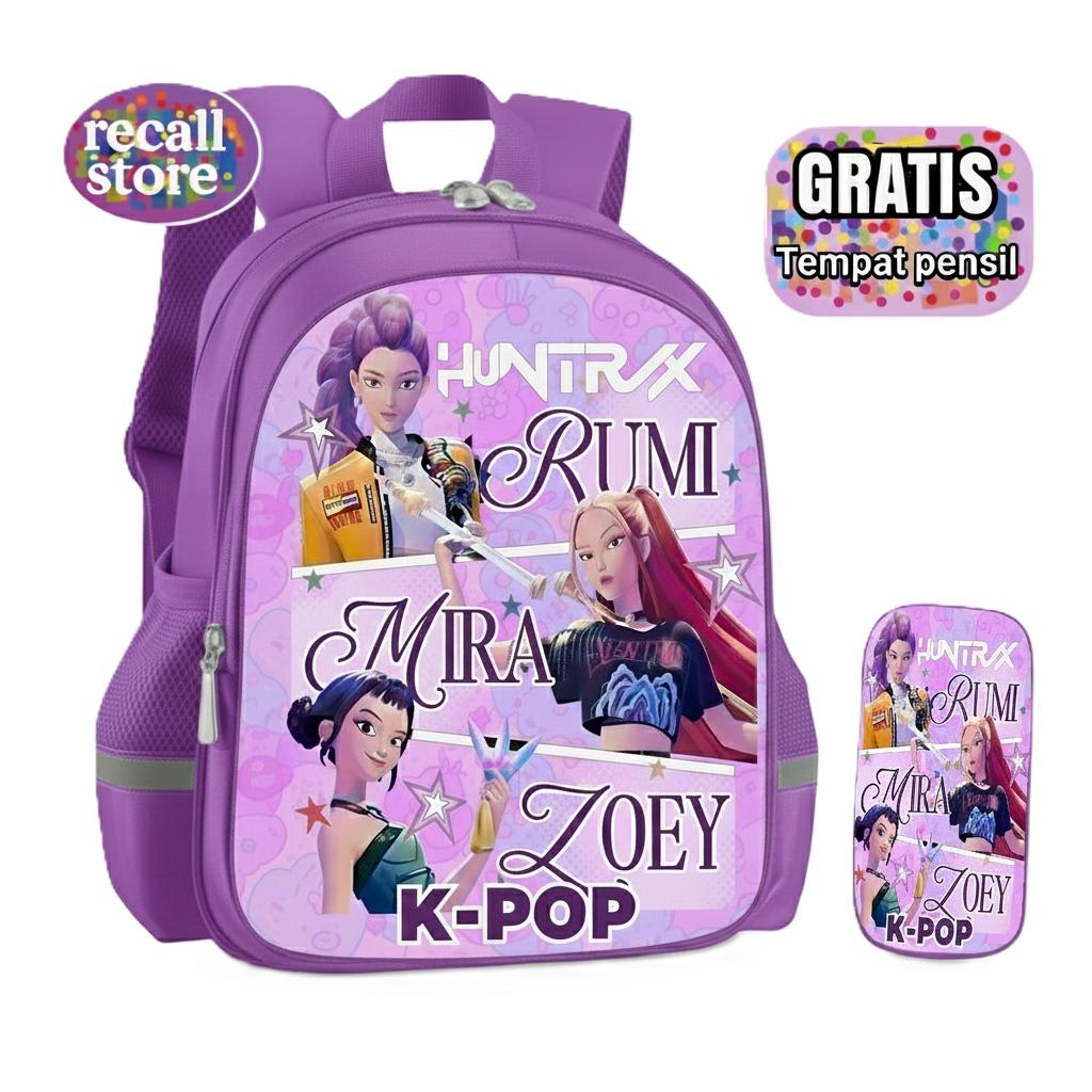 Tas Sekolah Anak Perempuan TK SD Karakter K-POP DEMON HUNTER+GRATIS Tempat Pensil Senada Fashion Tas Sekolah Anak Perempuan TK SD Karakter K-POP DEMON HUNTER+GRATIS Tempat Pensil Senada Fashion