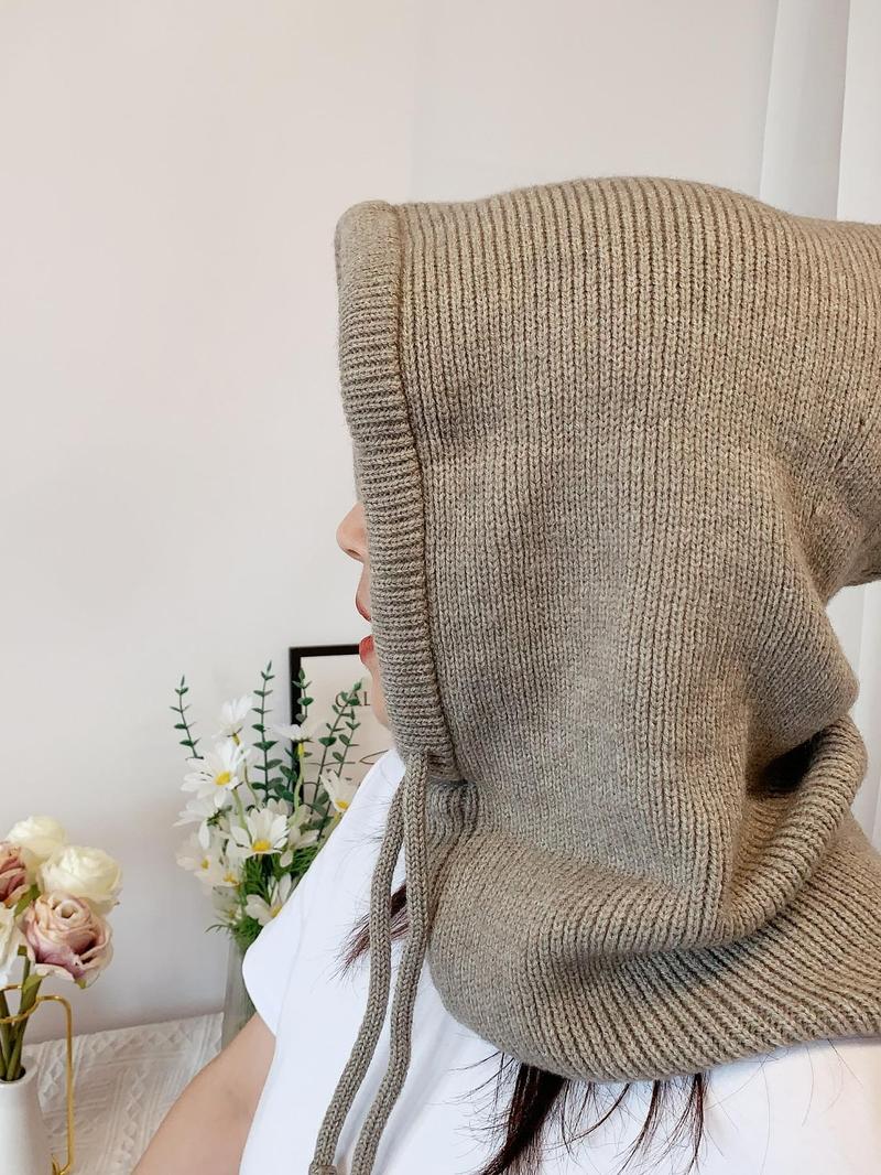 Product Introduction of Solid Color Pullover Hat, Casual Warm Hooded Hat for Fall & Winter, Fashion Accessories for Women & Men 5