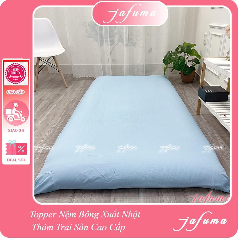 Ga Nệm Xuất NHẬT Dư Chất Liệu Cotton mát lạnh Jafuma kích thước 1m4x2m và 1mx2m | Ga Bọc Nêm 2 Mặt Có Khóa Kéo