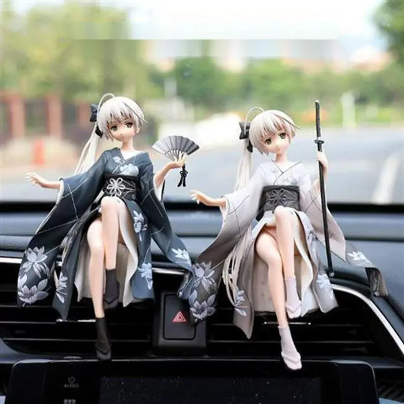 14cm Car decoration Japanese anime figure pretty girl Doll PVC Anime Figure Desktop ornaments