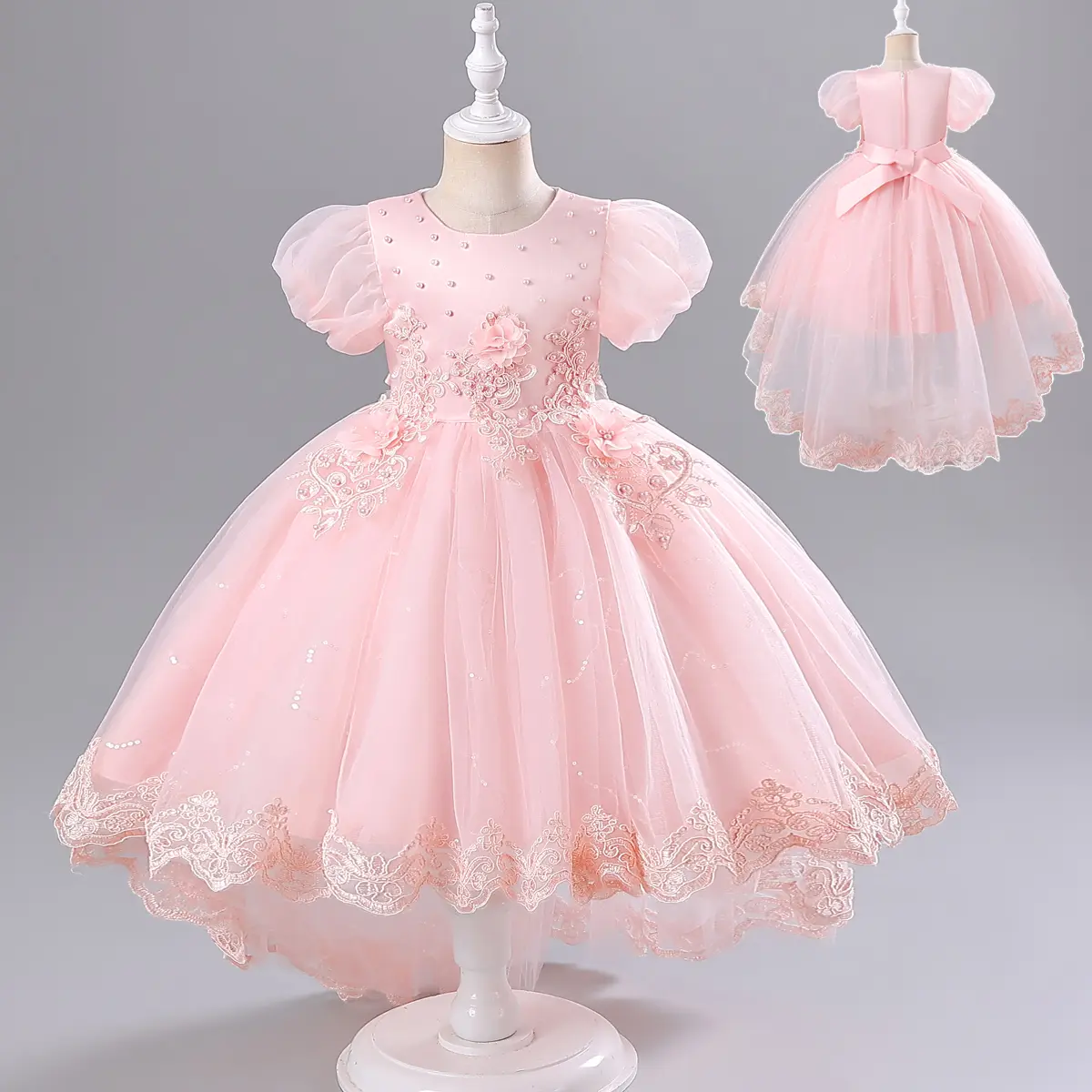 3-10thn Elegan Gaun Pesta Formal Dengan Wedding Flower Princess Dress Anak Perempuan Baju Bunga