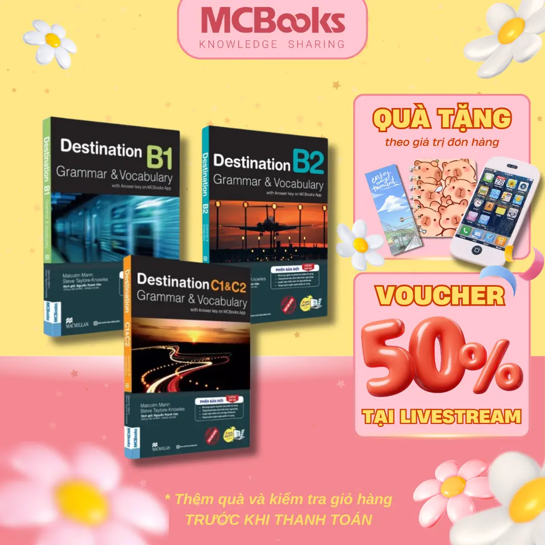Sách - Trọn Bộ Giáo Trình Destination Grammar & Vocabulary B1, B2, C1&C2 - MCBooks