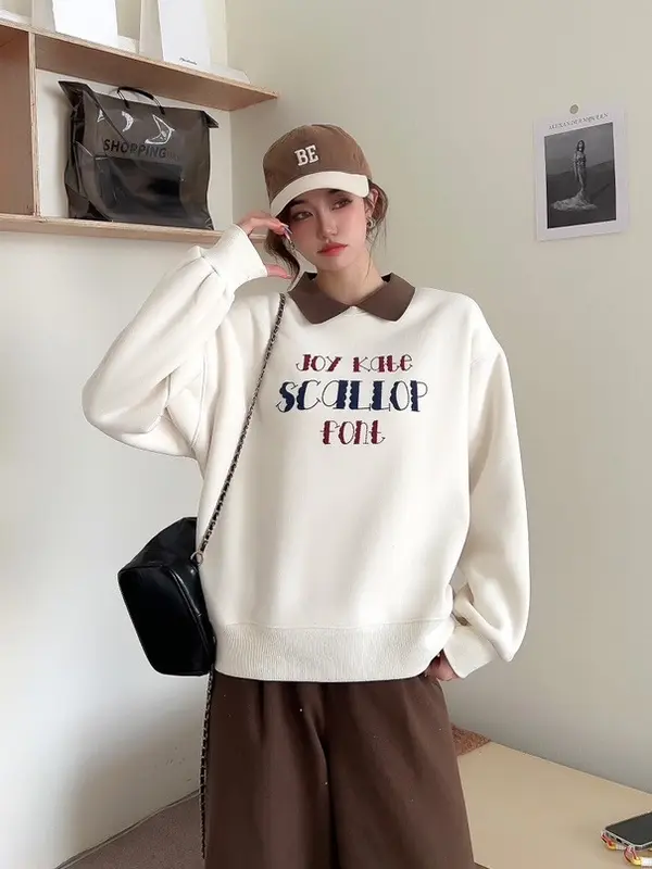 Áo sweater cổ tròn SKINI nam nữ form rộng phong cách Hàn Quốc S25 - Top, Hoodie 0