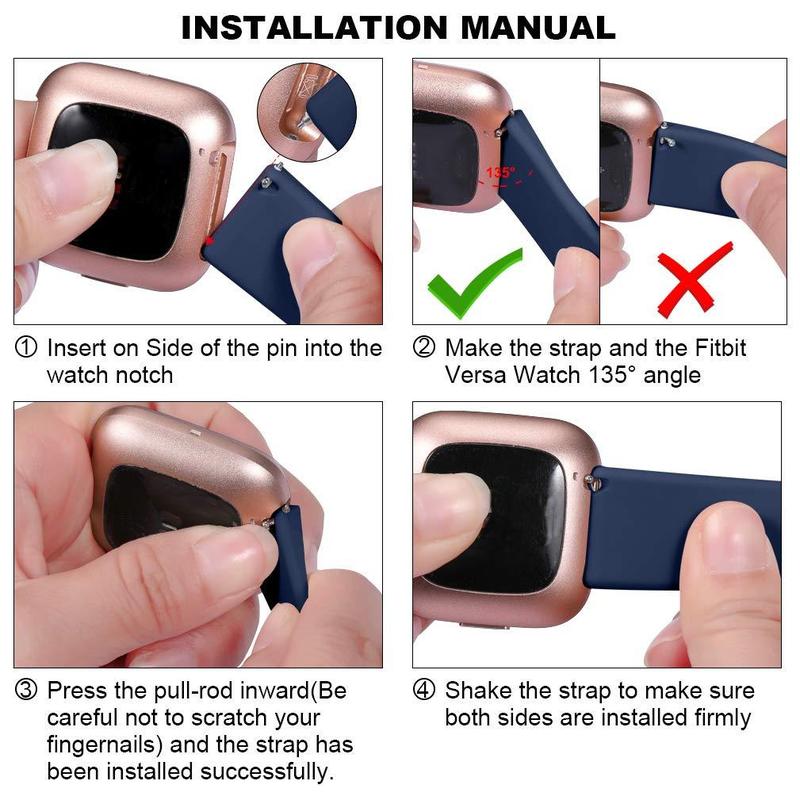 Product Introduction of Silicone Sport Replacement Watch Band for Women & Men, 1 Count Fashionable Watch Band Compatible with Versa Lite/Fitbit Versa 2/Versa, Smart Watch Accessories 7