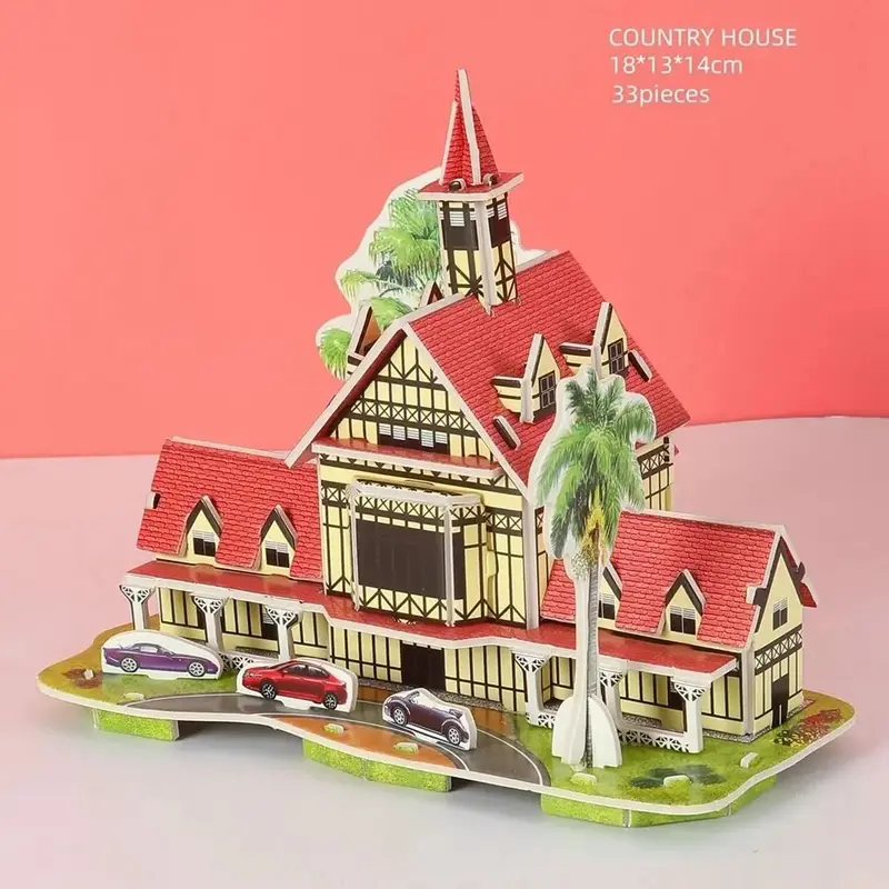 Dovana Mainan Puzzle Kertas 3D Size Kecil Garden House Small Zoo Edukasi Anak Kreatif Bahan Busa Foam Paper 7