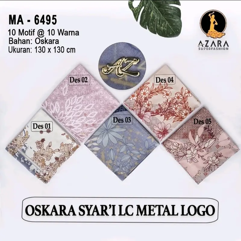 PAKET USAHA HIJAB SEGI4 SYARI MOTIF METAL LOGO 110rb 5pcs 1
