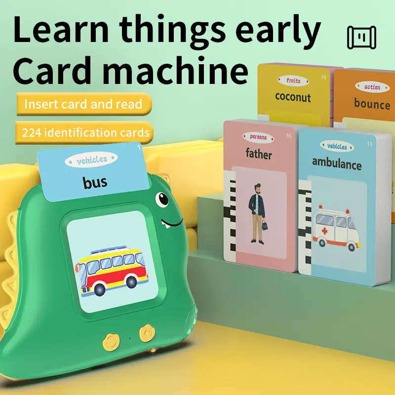 2024 Dinosaur Jr card machine Talking flash card children's toys educational plug-in learning machine