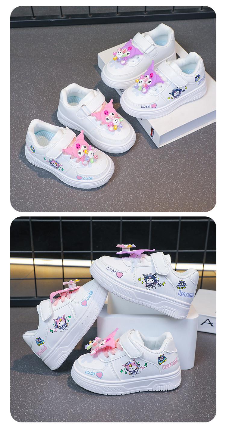 Product Introduction of 2025 Children Casual Shoes for Girls Spring New Fashion Korean Style Soft Bottom Anti-slippery Versatile Trendy Kuromi Baby Walking Sneakers 15