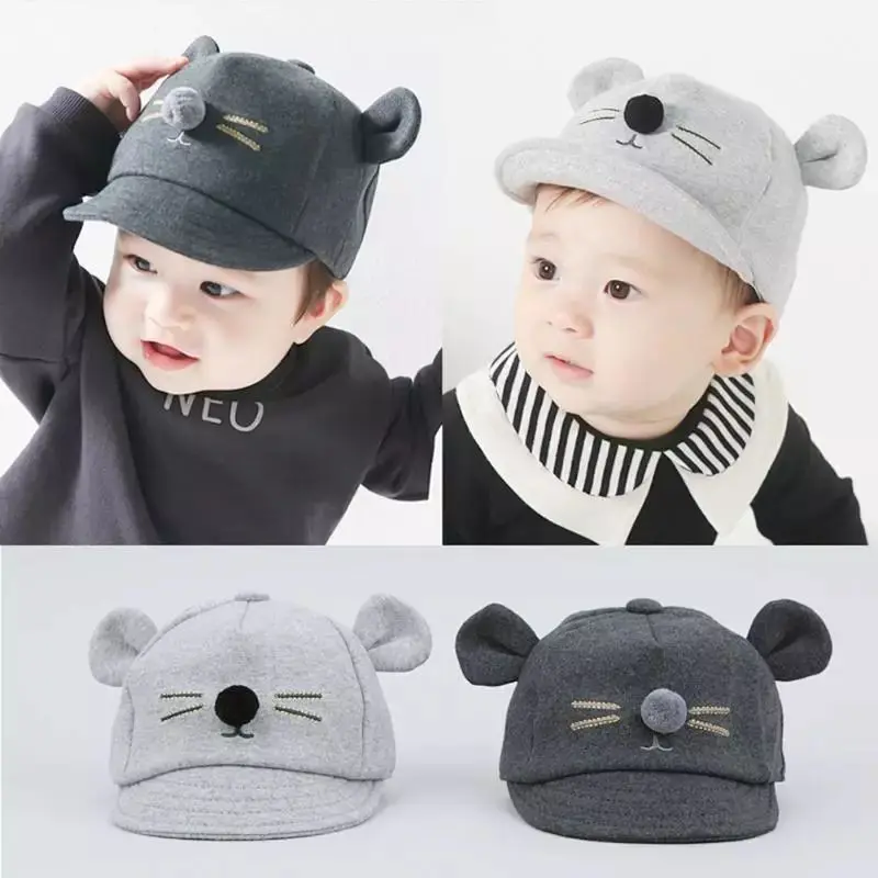 Topi Bayi motif kucing/topi bayi lucu-bahan fleee woll-termurah-Fasyil shop kucing
