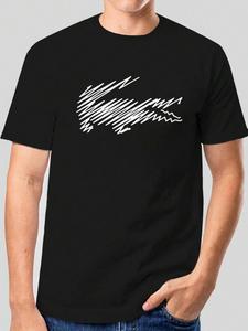 Men's Plus Size Crocodile Graphic Print Round Neck Tee, Regular Fit Casual Short Sleeve T-shirt for Summer, Men's Plus Size Top for Daily Wear