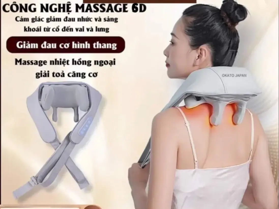 Máy Massage Cổ Vai Gáy có sưởi ấm HJ-818 – Massage Toàn Thân 2 Chế Độ, Mô Phỏng Xoa Bóp Như Bàn Tay