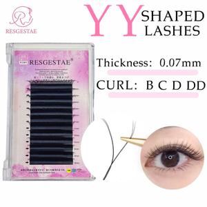 ต่อขนตาปลอมรูปตัว Y ความหนา 0.07 โค้ง B C D dd mm. วัสดุถักมือคุณภาพสูง นุ่ม เป็นธรรมชาติ ขนาดเล็ก YY ต่อขนตามิงค์ เครื่องสำอาง