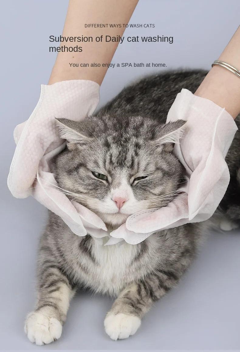 Product Introduction of Pet Wash Free Glove Cleaning Pet Stain Remover Wipes Disposabl Cleaning Massage Grooming No-wash Wipes for Dogs & Cats Supplies 15