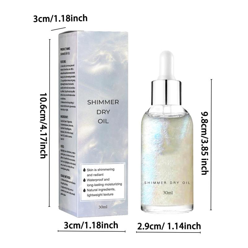 Shimmer Dry Oil, Moisturizing Body Highlighter, Hydrating Body Essence, Body Care Product for Women & Men, Perfect for Parties 1