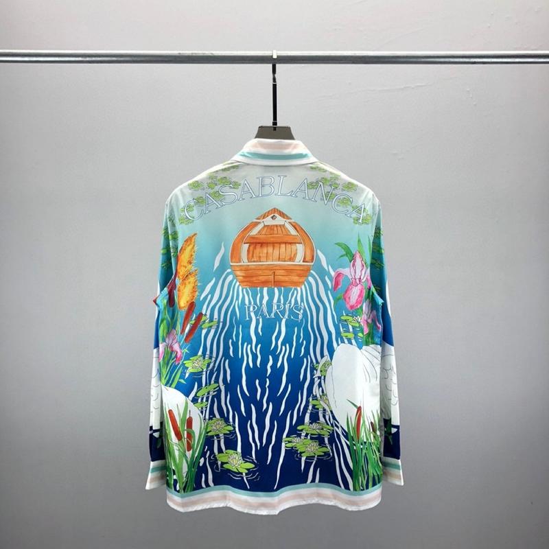 Áo Sơ Mi Dài Tay Thời Trang, CA, Ngỗng Trắng Nhỏ Cổ Áo bẻ xuống, Unisex, Họa Tiết In Chữ 3