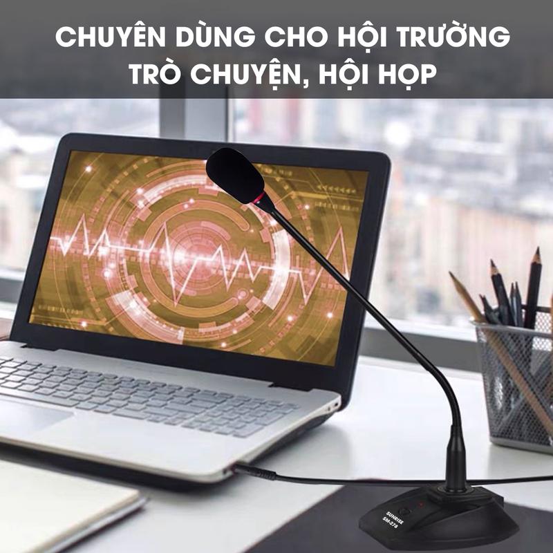 Micro có dây cổ ngỗng Sunrise SM-278, Mic hội nghị chính hãng dùng tọa đàm họp trực tuyến internet  microphone 2