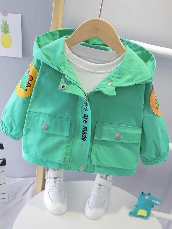 Áo gió trẻ em in hình khủng long dành cho các bé 7 - 17kg, áo gió cho bé hàng cao cấp, thiết kế mũ và in hình khủng long tinh nghịch Kaki Sơ Mi
