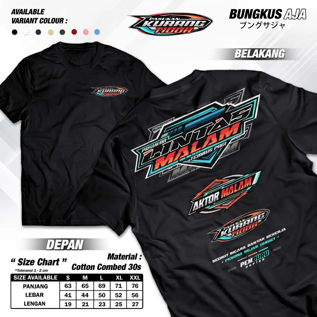 ARTAKAOS- Kaos Lintas Malam Tembus Pagi - Baju Distro Kata Kata Driver Muda Keren Sopir Truk Aktor Malam Kaos Pasukan Kurang Tidur - A6611 Cocok Untuk Pria & Wanita