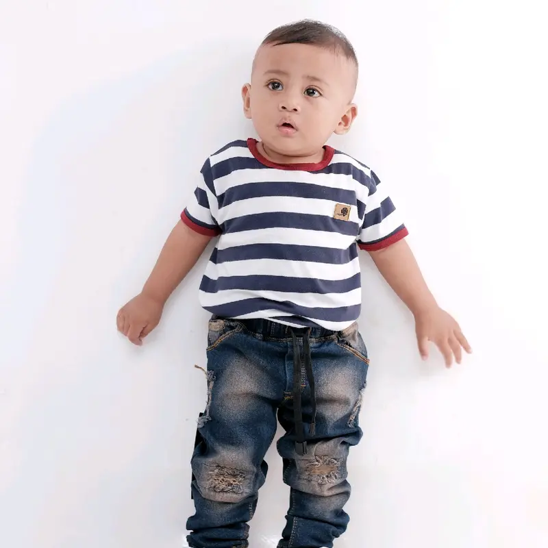 Celana Jeans Anak Panjang Sobek Lutut Coklat 1-12th Bunda Biru 1