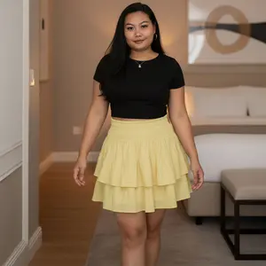 Rok Dance Jumbo Wanita Tumpuk Polos Bawahan Nyaman