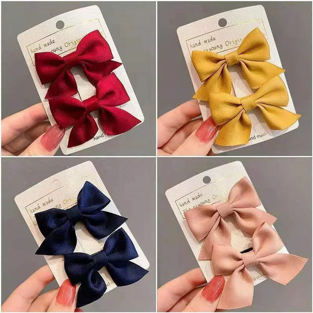 2pcs/set Children Hairpin Flower Bow Hair Clips For Little Girls Cute Side Clip Princess Headdress Baby Hair Accessories