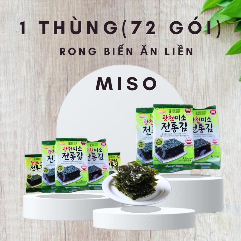 BR02 Rong Biển Miso Cao Cấp Hàn Quốc -1 Thùng -72 Gói Snack Ăn Vặt Thức Ăn Food
