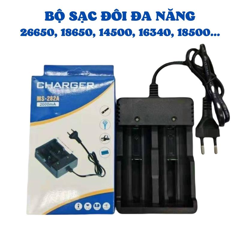 MẠCH XỊN || BỘ SẠC PIN ĐÔI MS-282A CHUYÊN SẠC CHO PIN 18650, PIN 26650, PIN 21700, PIN 14500, 16340 LI-ION ĐA NĂNG