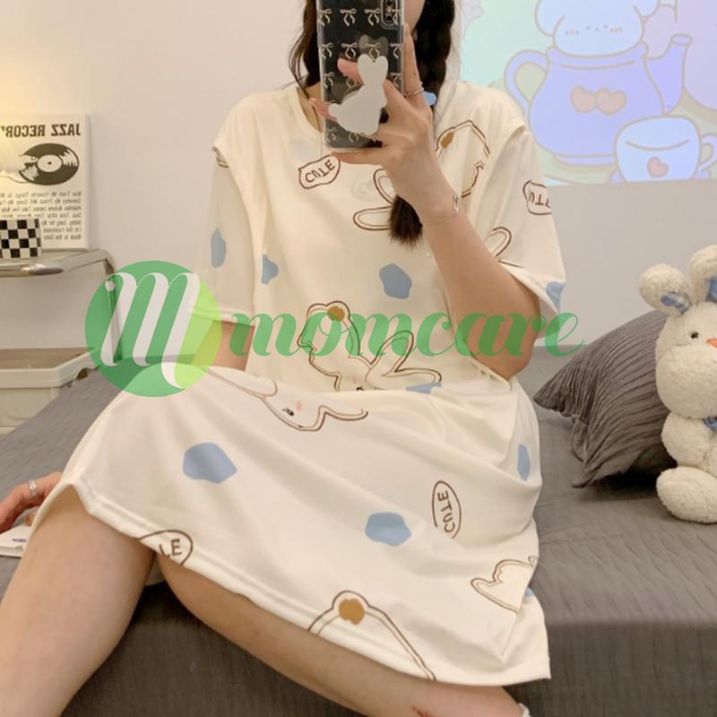 Váy ngủ bầu váy sau sinh cho con bú ti SLEEPY VN20 - Đồ đầm mặc nhà Cotton cho mẹ thời trang mùa hè Đẹp Giá Rẻ Bigsize Váy Bầu Đầm Bầu