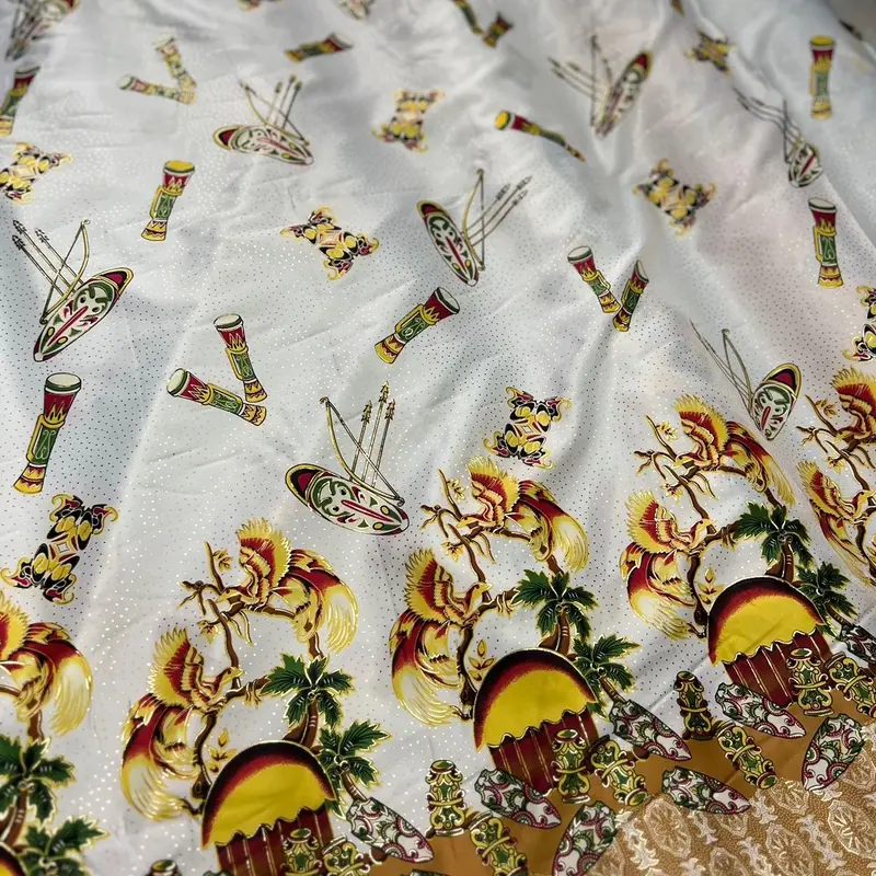 (Part X) Kain Batik khas Papua mewah Foil Gold Pria Wanita (lb120) Harga per meter cck Gamis Kebaya atasan hem couple dll 5