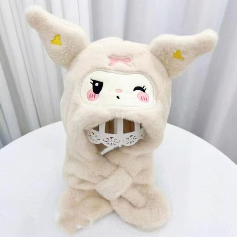 Product Introduction of Mũ Trẻ Em Kuromi, Thiết Kế Hoạt Hình Dễ Thương, Bộ Lông Cừu Ấm Áp, Mũ Ngoài Trời, Mảnh Khăn Quàng Cổ, Mới Mùa Đông, N2L3 11