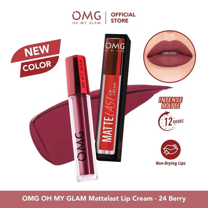 OMG OH MY GLAM Mattelast Lip Cream 2.9 g shades 1 sd 27 - Lip Cream Matte Dengan Warna Intense, Tahan Lama & Ringan 4