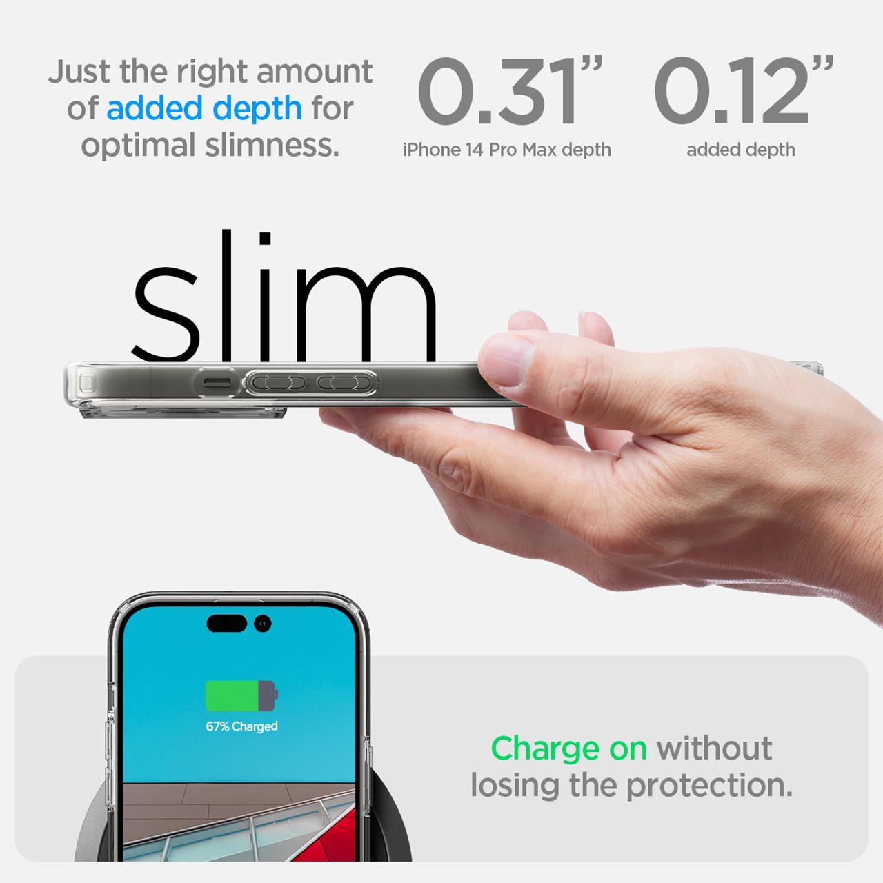 Case iPhone 14 Pro Max Plus Spigen Crystal Hybrid MagSafe Clear Casing