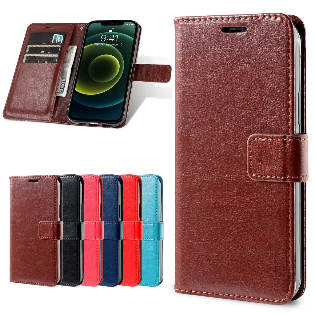 Flip Casing For Samsung Galaxy S22 PLUS ULTRA S23 FE S23 PLUS ULTRA S24 PLUS ULTRA Classic Leather Flip Wallet Stand Protective Phone Case Cover With Card Slot