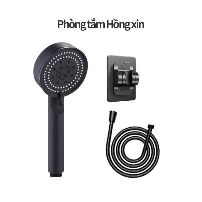 Đầu sen màu đen, 5 chế độ phun, giá tốt, có thể điều chỉnh chế độ xả nước của vòi sen, vòi sen tiện lợi, hệ thống nước nóng lạnh hoa shower bộ nhà tắm